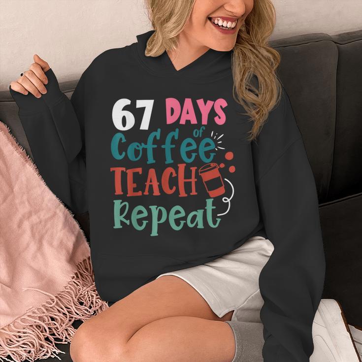 Humor Meme 67 Days Of School Coffee Lover Educator Teacher Unisex Hoodie, funny design