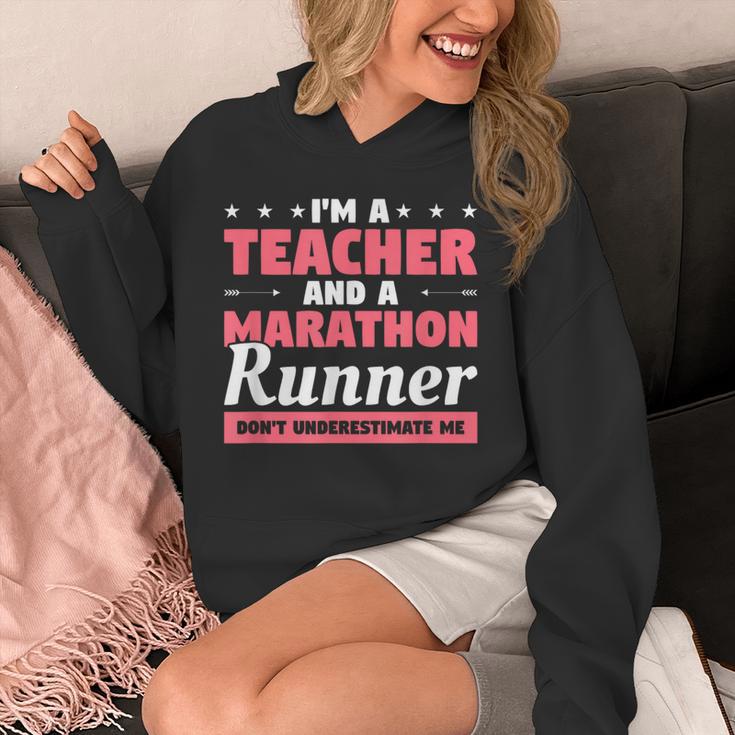 I'm A Teacher And A Marathon Runner Don't Underestimate Me Men Women Unisex Hoodie, funny design I'm A Teacher And A Marathon Runner Don't Underestimate Me Men Women Unisex Hoodie, funny design