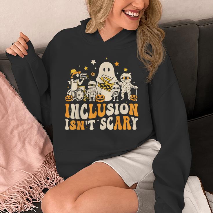 Inclusion Isn't Scary Mummy Boo Ghost Halloween SLP Teacher Unisex Hoodie, funny design Inclusion Isn't Scary Mummy Boo Ghost Halloween SLP Teacher Unisex Hoodie, funny design
