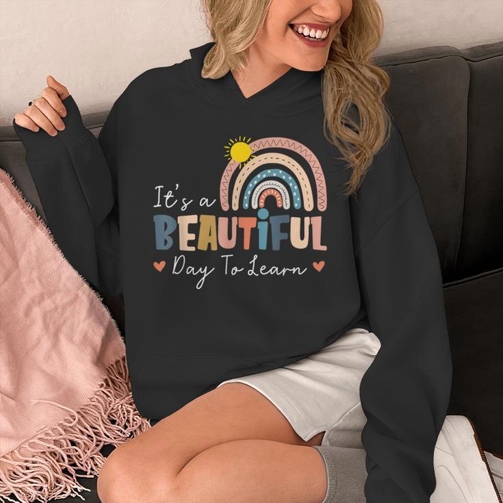 It's A Beautiful Day To Learn Cute Rainbow Boho Teacher Unisex Hoodie, funny design It's A Beautiful Day To Learn Cute Rainbow Boho Teacher Unisex Hoodie, funny design