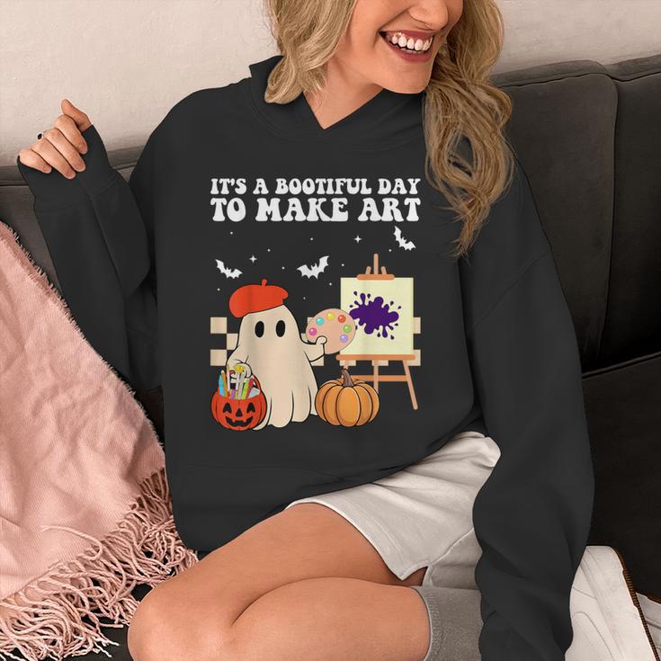 It's A Bootiful Day To Make Art Groovy Art Teacher Halloween Unisex Hoodie, Groovy Teacher Gifts, funny design