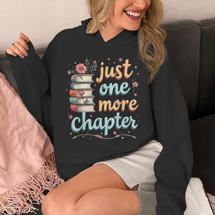 Just One More Chapter Book Reading Floral Teacher Book Lover Unisex Hoodie, funny design