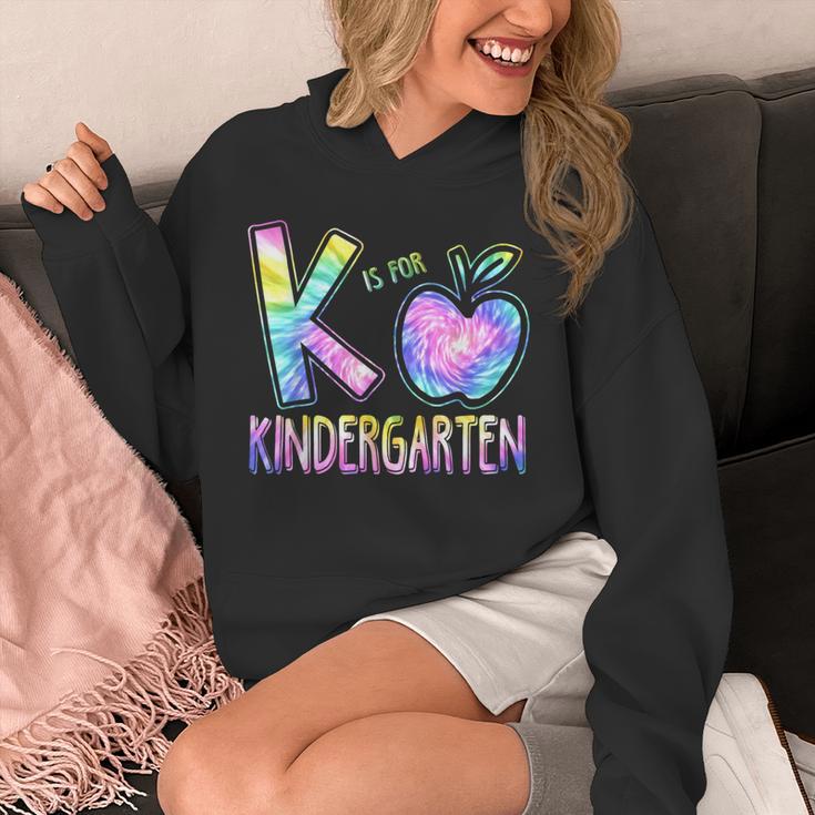 K Is For Kindergarten Teacher Tie Dye Back To School Kinder Unisex Hoodie, funny design K Is For Kindergarten Teacher Tie Dye Back To School Kinder Unisex Hoodie, funny design