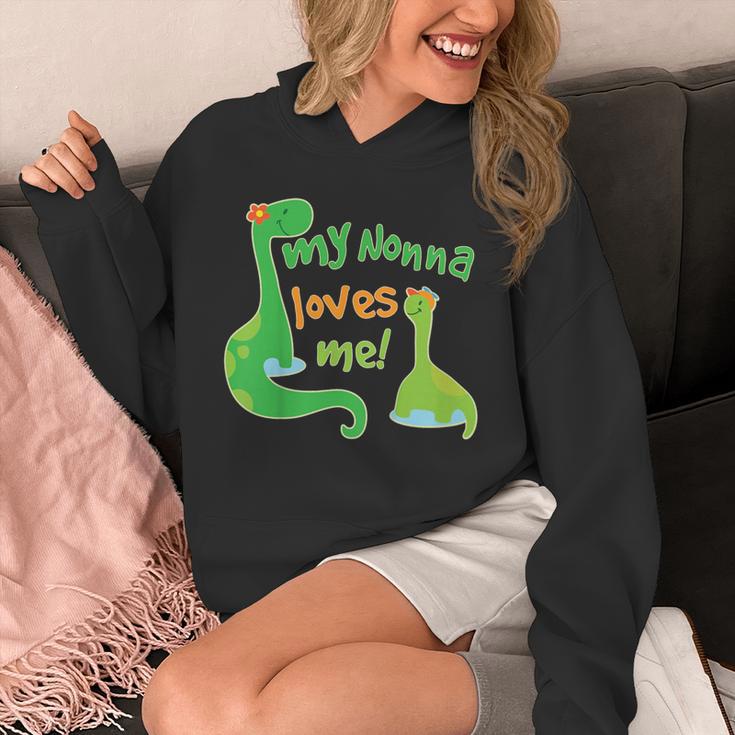 Kids My Nonna Loves Me Dinosaur Grandson Unisex Hoodie, funny design