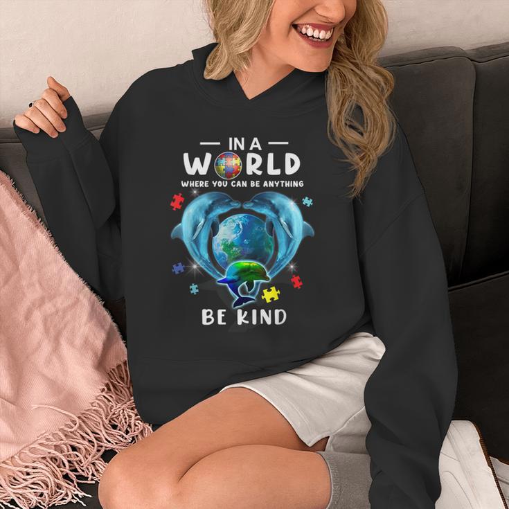 Be Kind Dolphin Autism Awareness Back To School Teacher Men Women Kids Unisex Hoodie, funny design