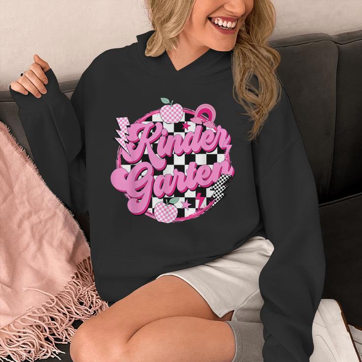 Kindergarten Teacher Women Checkered First Day Of School Unisex Hoodie, funny design Kindergarten Teacher Women Checkered First Day Of School Unisex Hoodie, funny design