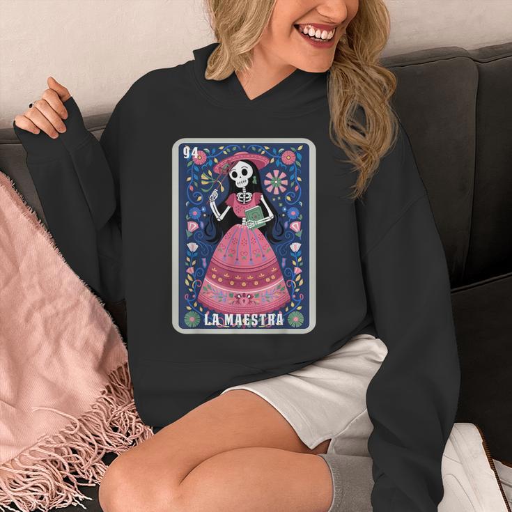 La Maestra Halloween Mexican Bingo Card Teacher Lottery Card Unisex Hoodie, funny design La Maestra Halloween Mexican Bingo Card Teacher Lottery Card Unisex Hoodie, funny design