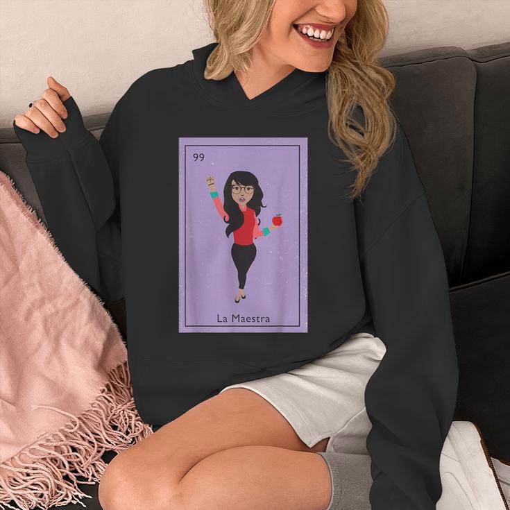 La Maestra Mexican Bingo Card Teacher Lottery Card Unisex Hoodie, funny design