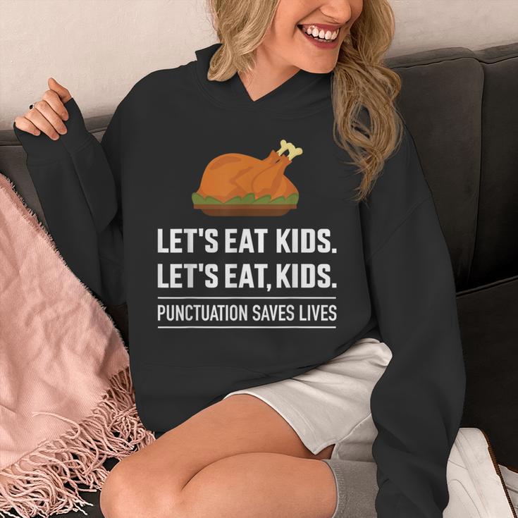 Let's Eat Kids Grammar For Thanksgiving Teacher Unisex Hoodie, funny design