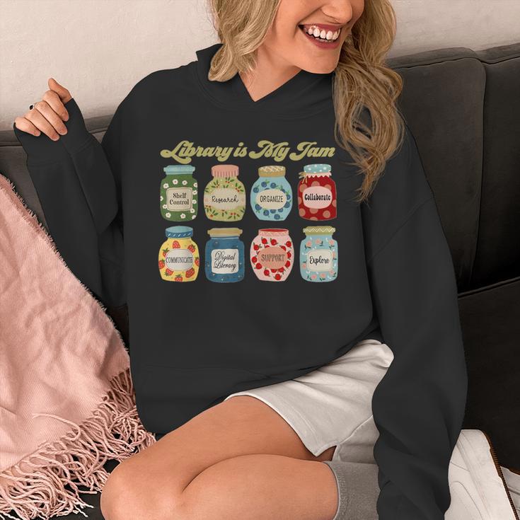 Library Is My Jam Librarian Appreciation Reading Teacher Unisex Hoodie, funny design