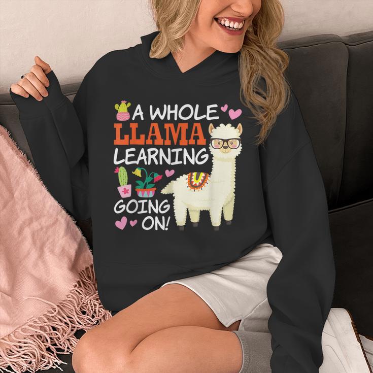 Llama Learning T Shirt Teachers Students Alpaca Lovers Unisex Hoodie, funny design