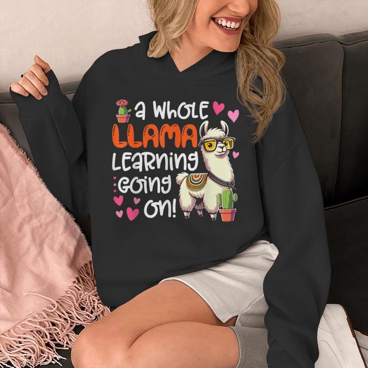 Llama Learning Teachers Students Alpaca Lover Back To School Unisex Hoodie, funny design