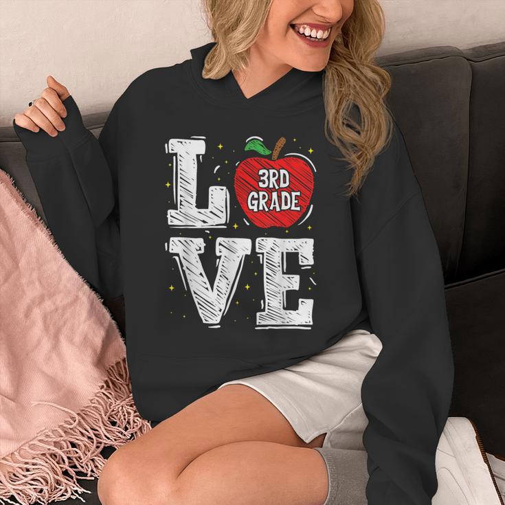 LOVE Apple 3rd Grade Teacher Student School Unisex Hoodie, funny design