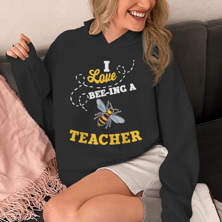 I Love Bee-Ing A Teacher Honey Bee Job Profession Unisex Hoodie, funny design