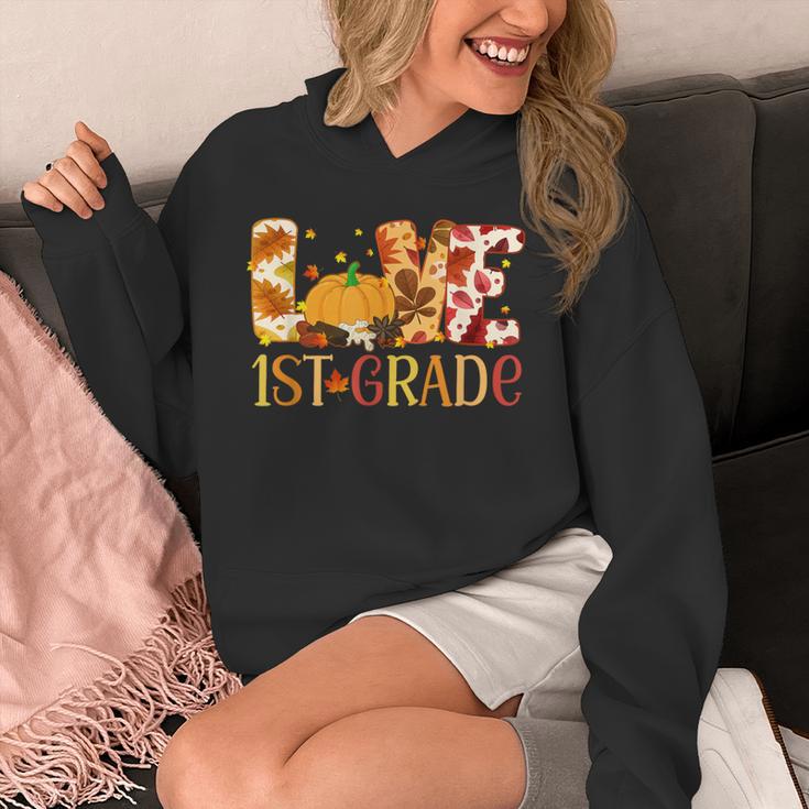 Love First Grade Happy Fall Thanksgiving Women 1st Teacher Unisex Hoodie, First Grade Teacher Gifts, funny design Love First Grade Happy Fall Thanksgiving Women 1st Teacher Unisex Hoodie, First Grade Teacher Gifts, funny design