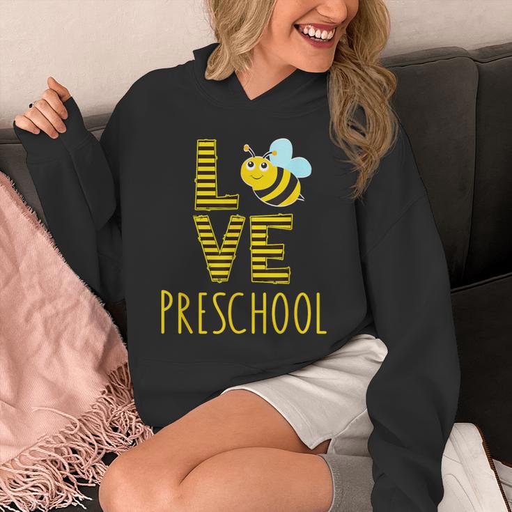Love Preschool Back To School Yellow Bee Preschool Teacher For Men Women Girls Kids Unisex Hoodie, funny design