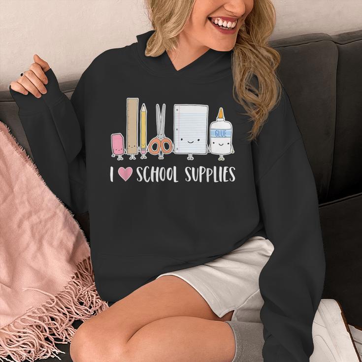 I Love School Supplies Teacher Shirt Unisex Hoodie, funny design
