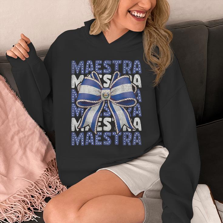 Maestra El Salvador Coquette Bow Hispanic Spanish Teacher Unisex Hoodie, funny design Maestra El Salvador Coquette Bow Hispanic Spanish Teacher Unisex Hoodie, funny design