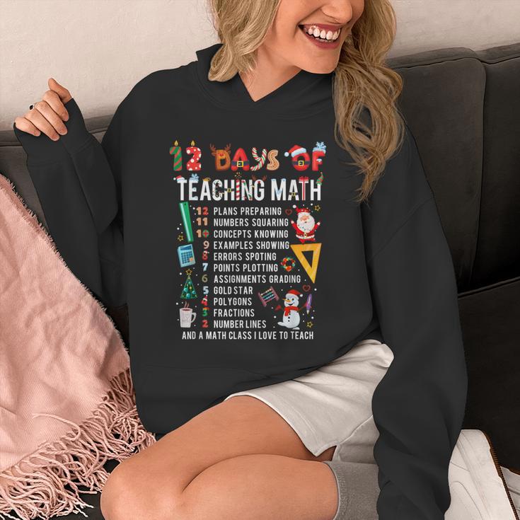 Math Teacher Christmas 12 Days Of Teaching Math Christmas Unisex Hoodie, funny design