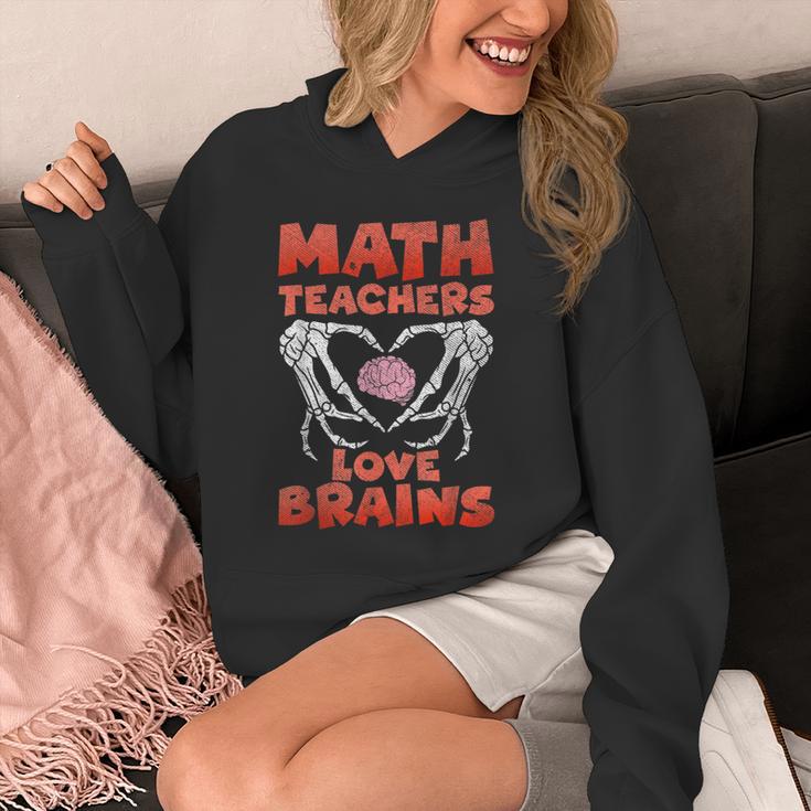 Math Teachers Love Brains Scary Halloween Men Women Unisex Hoodie, funny design