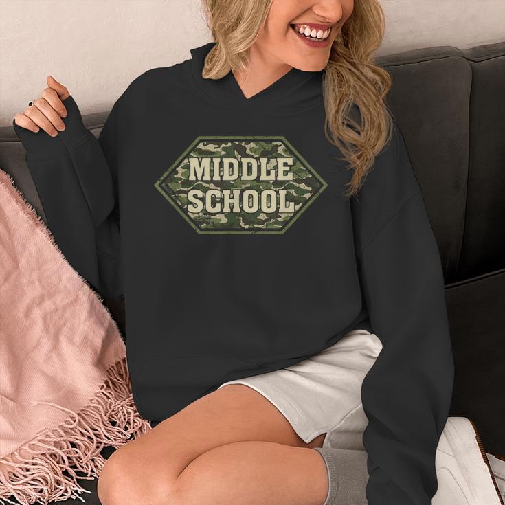 Middle School Camo Retro Back To School Teachers Unisex Hoodie, funny design Middle School Camo Retro Back To School Teachers Unisex Hoodie, funny design