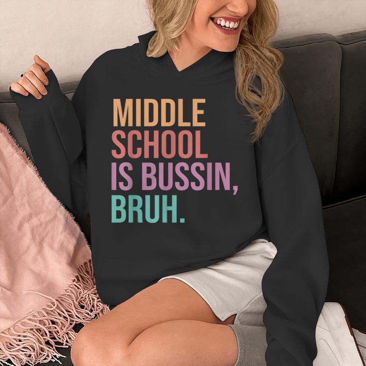 Middle School Teacher Middle School Is Bussin Bruh Unisex Hoodie, funny design Middle School Teacher Middle School Is Bussin Bruh Unisex Hoodie, funny design
