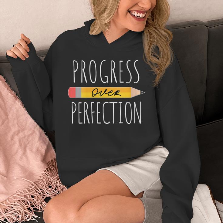 Motivational Progress Over Perfection Back To School Teacher Unisex Hoodie, funny design Motivational Progress Over Perfection Back To School Teacher Unisex Hoodie, funny design