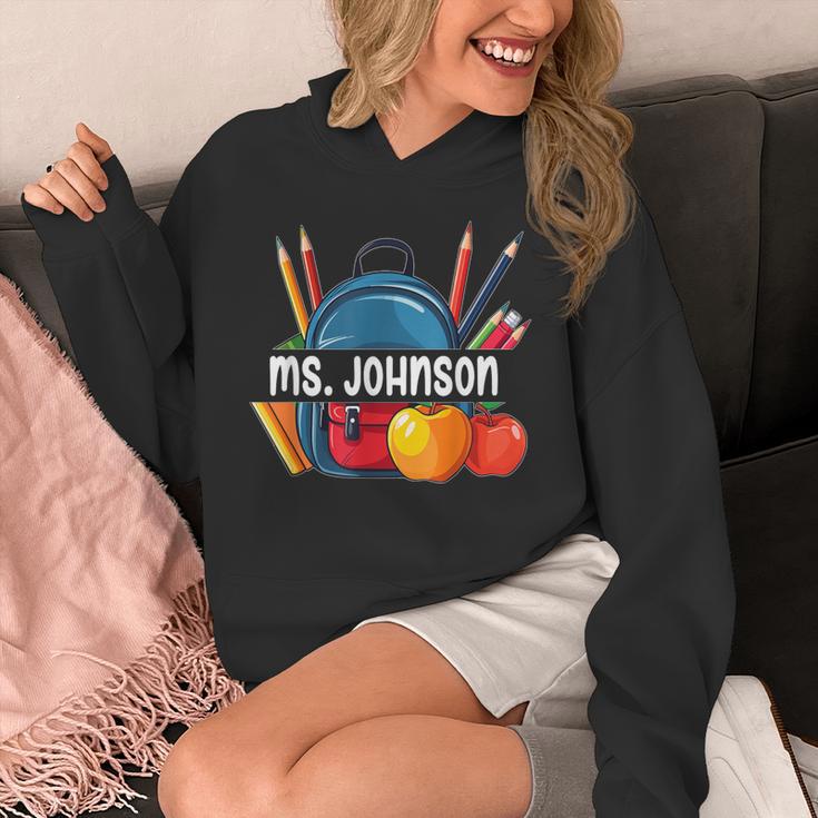 Ms Johnson Personalized Name Back To School Teacher For Men Women Kids Unisex Hoodie, funny design