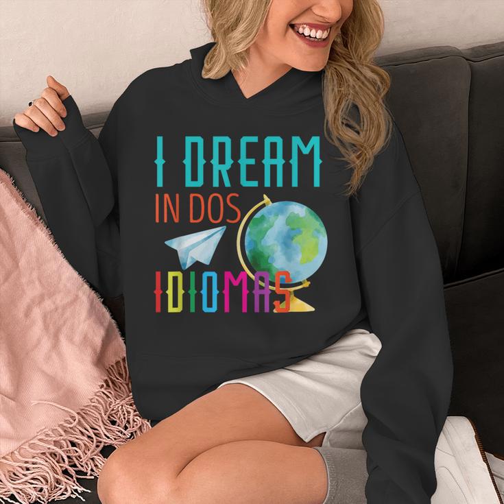 Multilingual Teacher In Dos Idiomas Linguist Language Unisex Hoodie, funny design