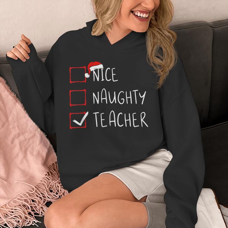 Nice Naughty Teacher Christmas List Instructor Santa Claus Men Women Unisex Hoodie, funny design