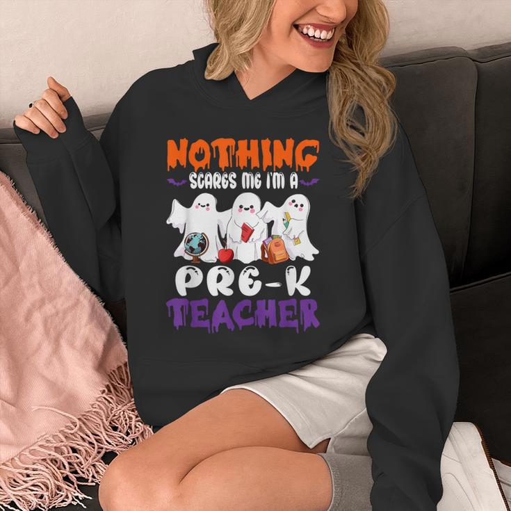 Nothing Scares Me I'm A Pre-K Teacher Halloween Ghosts Unisex Hoodie, funny design