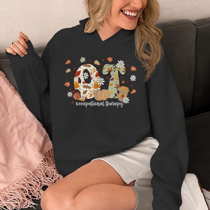 Occupational Therapy Fall Autumn Pumpkin Flower OTA Teacher Unisex Hoodie, funny design