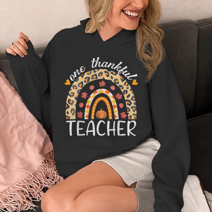 One Thankful Teacher Thanksgiving Rainbow Leopard Fall Unisex Hoodie, funny design One Thankful Teacher Thanksgiving Rainbow Leopard Fall Unisex Hoodie, funny design