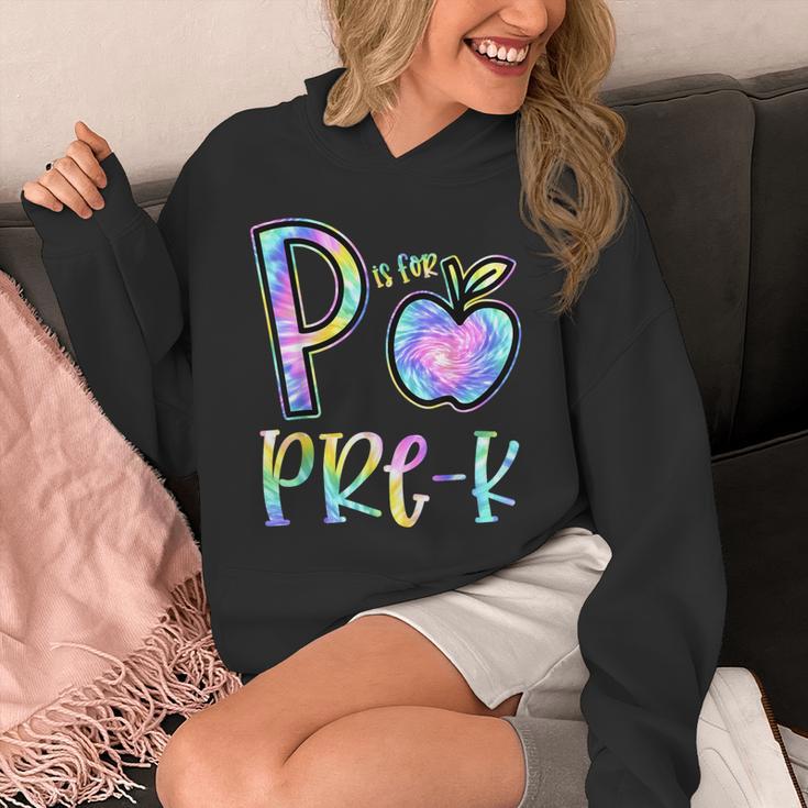 P Is For Pre-K Preschool Teacher Tie Dye Back To School Unisex Hoodie, funny design P Is For Pre-K Preschool Teacher Tie Dye Back To School Unisex Hoodie, funny design