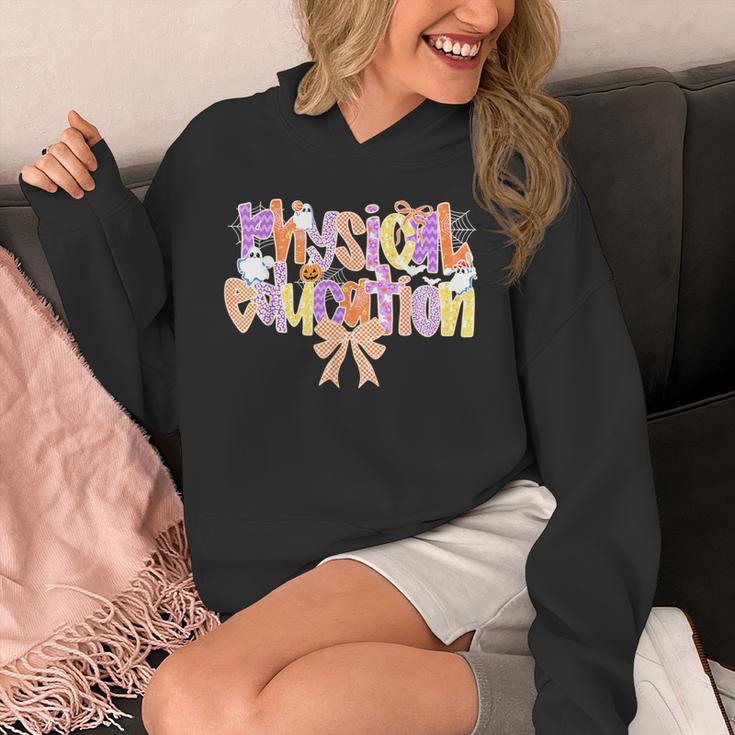 Physical Education Halloween Bow Checkered Teacher Ghost PE Unisex Hoodie, Pe Teacher Gifts, funny design Physical Education Halloween Bow Checkered Teacher Ghost PE Unisex Hoodie, Pe Teacher Gifts, funny design