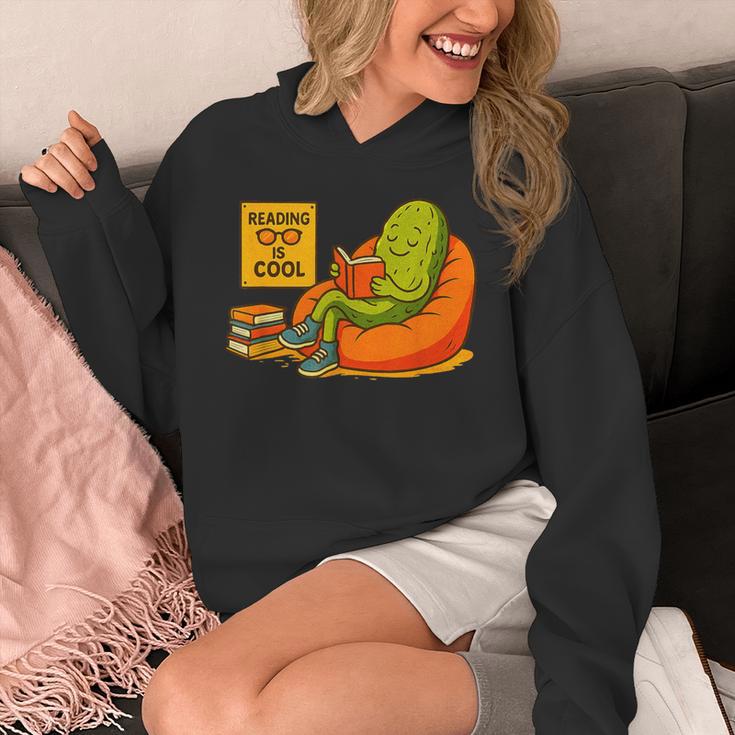 Pickle Reading Books Bookworm Teacher Librarian Kids Retro Unisex Hoodie, funny design Pickle Reading Books Bookworm Teacher Librarian Kids Retro Unisex Hoodie, funny design