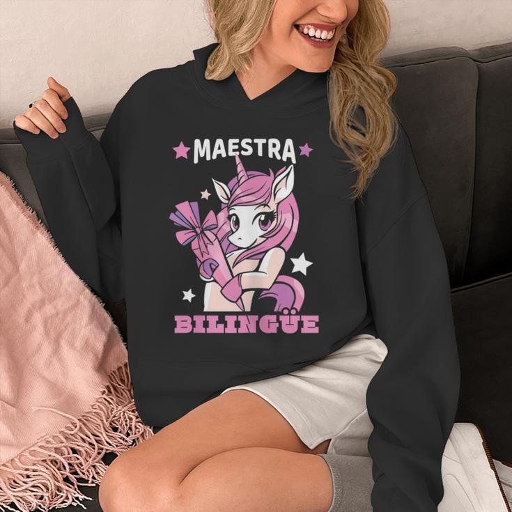 Pink Unicorn Spanish Teacher Regalos Para Bilingue Teacher Unisex Hoodie, funny design