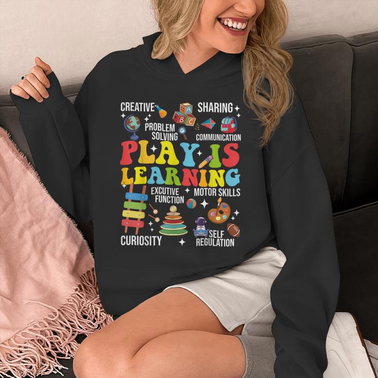 Play Is Learning Kindergarten Preschool Teacher Appreciation Unisex Hoodie, funny design