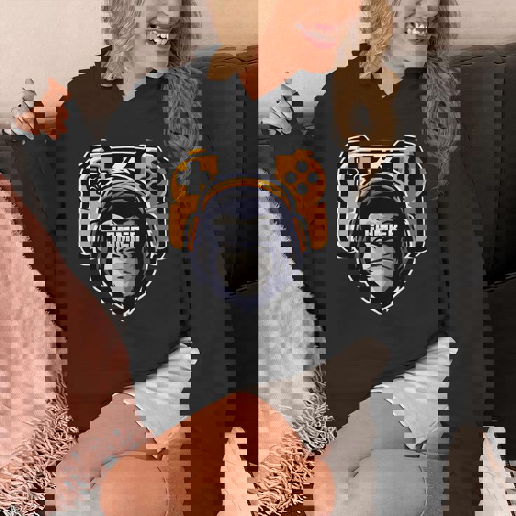 Playtation ゲーマーギフト モンキー ゲームプレーヤー ビデオゲーム 長袖tシャツ パーカー