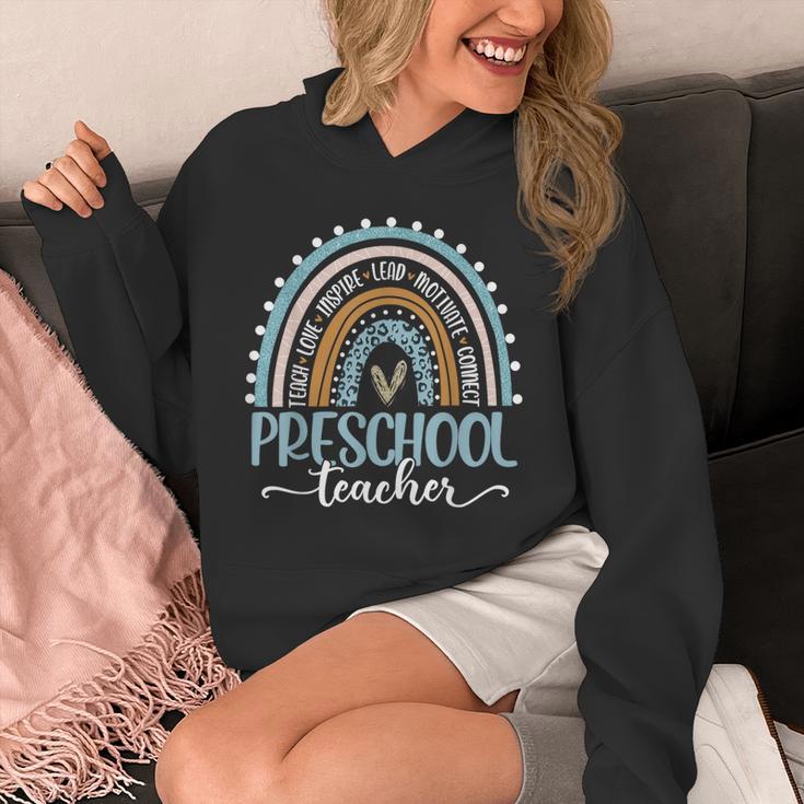 Preschool Teacher Leopard Boho Rainbow Back To School Unisex Hoodie, funny design Preschool Teacher Leopard Boho Rainbow Back To School Unisex Hoodie, funny design