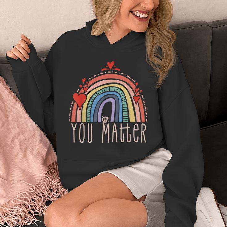 Pretty YOU MATTER Rainbow Positive Message Teachers Kids Unisex Hoodie, funny design Pretty YOU MATTER Rainbow Positive Message Teachers Kids Unisex Hoodie, funny design