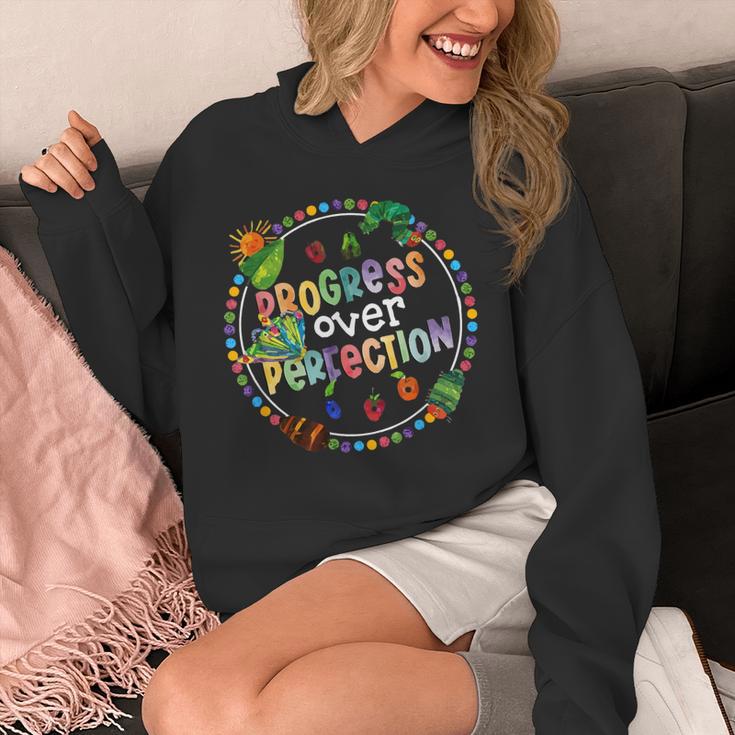 Progress Over Perfection Caterpillar Back To School Teacher Unisex Hoodie, funny design Progress Over Perfection Caterpillar Back To School Teacher Unisex Hoodie, funny design