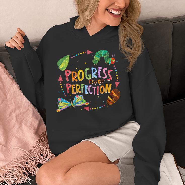Progress Over Perfection Caterpillar Teacher Back To School Unisex Hoodie, funny design Progress Over Perfection Caterpillar Teacher Back To School Unisex Hoodie, funny design