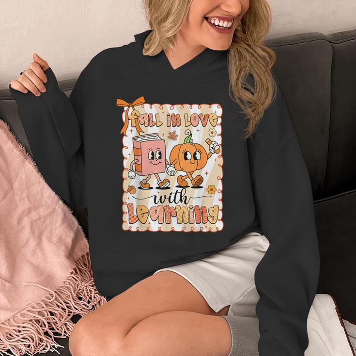 Pumpkin Teacher Preppy Fall In Love With Learning Autumn Unisex Hoodie, funny design Pumpkin Teacher Preppy Fall In Love With Learning Autumn Unisex Hoodie, funny design