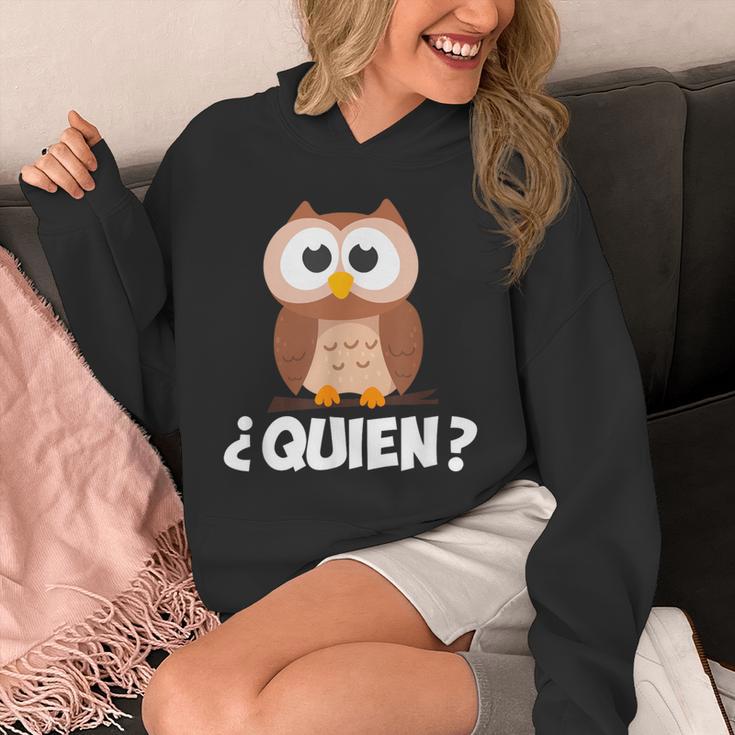 Quien Who Owl Spanish Teacher Unisex Hoodie, funny design