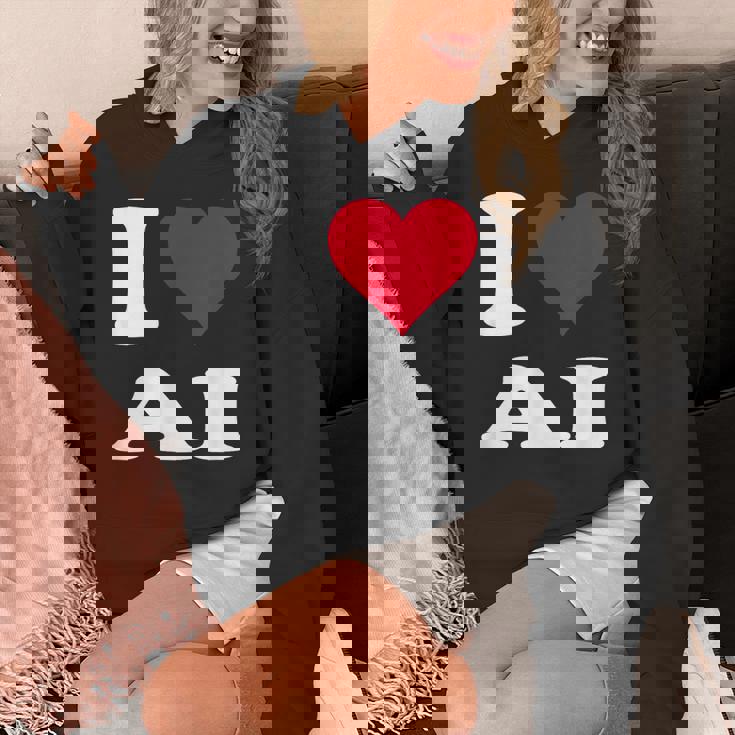 Red Heart I Love Ai パーカー