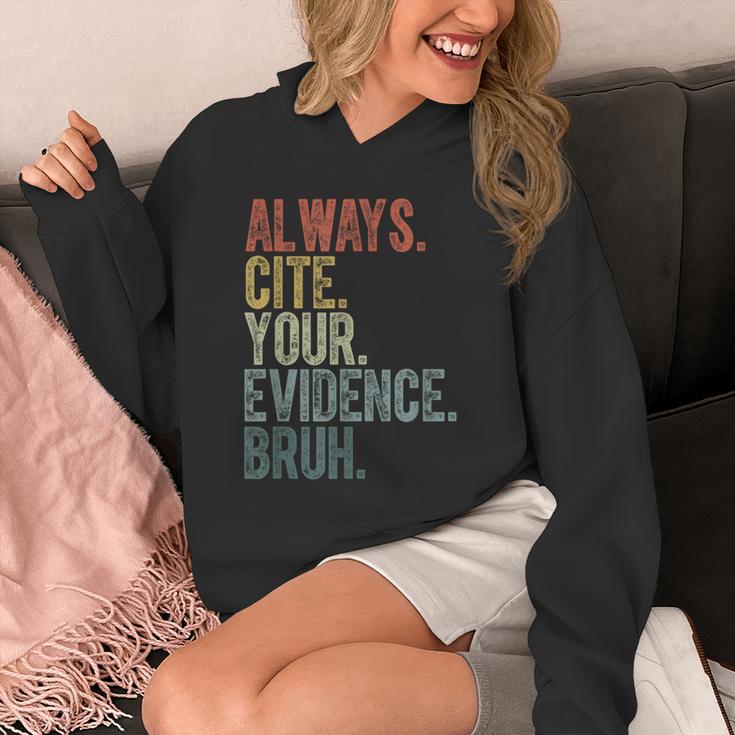 Retro ALways Cite Your Evidence Bruh ELA Teacher For Men Women Kids Unisex Hoodie, funny design Retro ALways Cite Your Evidence Bruh ELA Teacher For Men Women Kids Unisex Hoodie, funny design