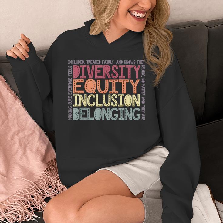 Retro Diversity Equity Inclusion Belonging DEIB Teacher Unisex Hoodie, funny design Retro Diversity Equity Inclusion Belonging DEIB Teacher Unisex Hoodie, funny design
