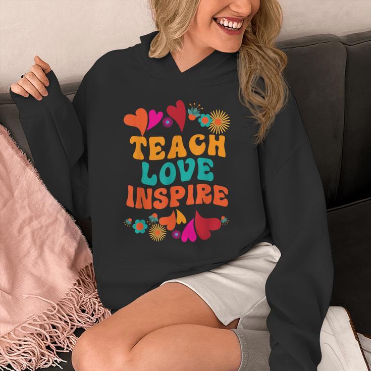 Retro Teach Love Inspire Back To School Teachers Unisex Hoodie, funny design Retro Teach Love Inspire Back To School Teachers Unisex Hoodie, funny design