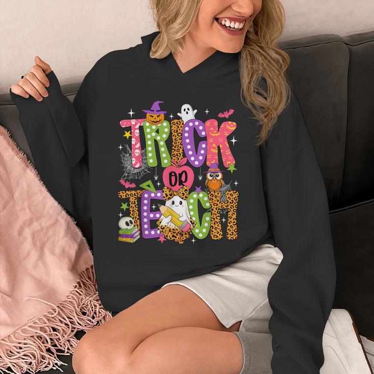 Retro Trick Or Teach Leopard Ghost Halloween Spooky Teacher Unisex Hoodie, funny design Retro Trick Or Teach Leopard Ghost Halloween Spooky Teacher Unisex Hoodie, funny design